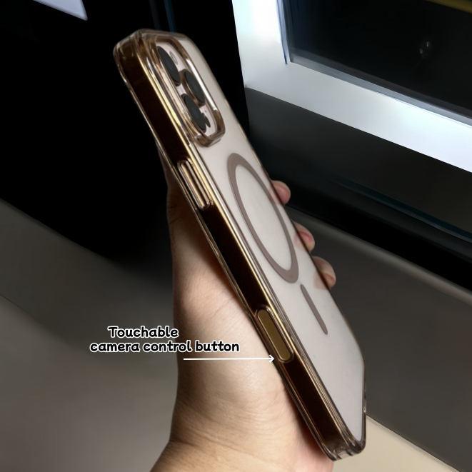 【Highty quality/2.0mm Transparent acrylic hard case/With Touchable Camera control button/Desert】เคส compatible for iPhone 16 pro max case