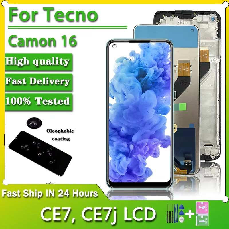 คุณภาพสูงสําหรับ Tecno Camon 16 Camon16 CE7 CE7j CE9h MZ-TECNO จอแสดงผล LCD Touch Screen Digitizer A