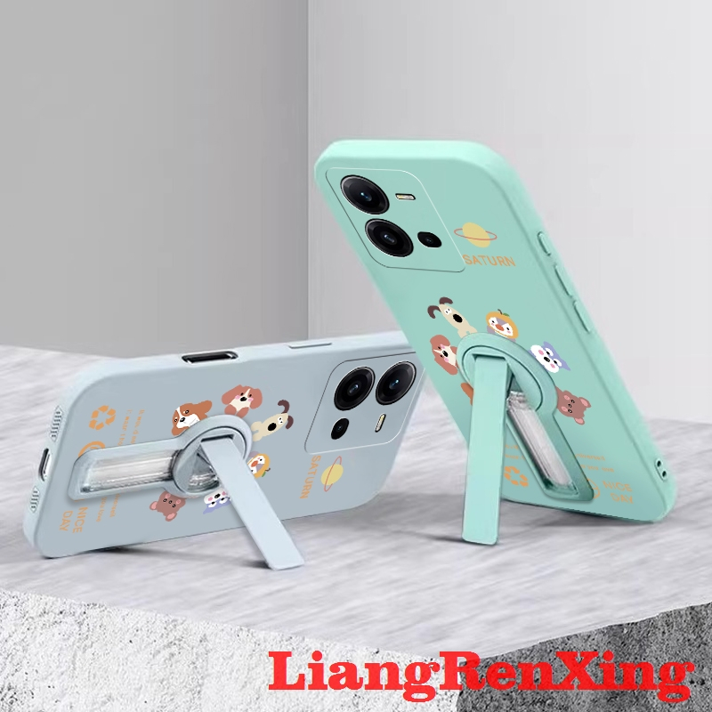 FOR เคส Case สำหรับ VIVO V25 VIVO V25E VIVO V25 Pro 5g โทรศัพท์ปลอก softcase ซิลิโคนเหลวป้องกันกันกระแทกปกการออกแบบใหม่ความงามกับผู้ถือสัตว์การประชุม YTDWXZ01
