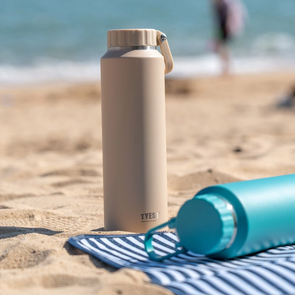 TYESO กระบอกน้ำเก็บอุณหภูมิ สแตนเลส Thermos Flask ขวดน้ำสแตนเลส เก็บร้อนเก็บเย็น พร้อมหูหิ้ว 500ml / 710ml TS-8755C 8756C thumbnail 4