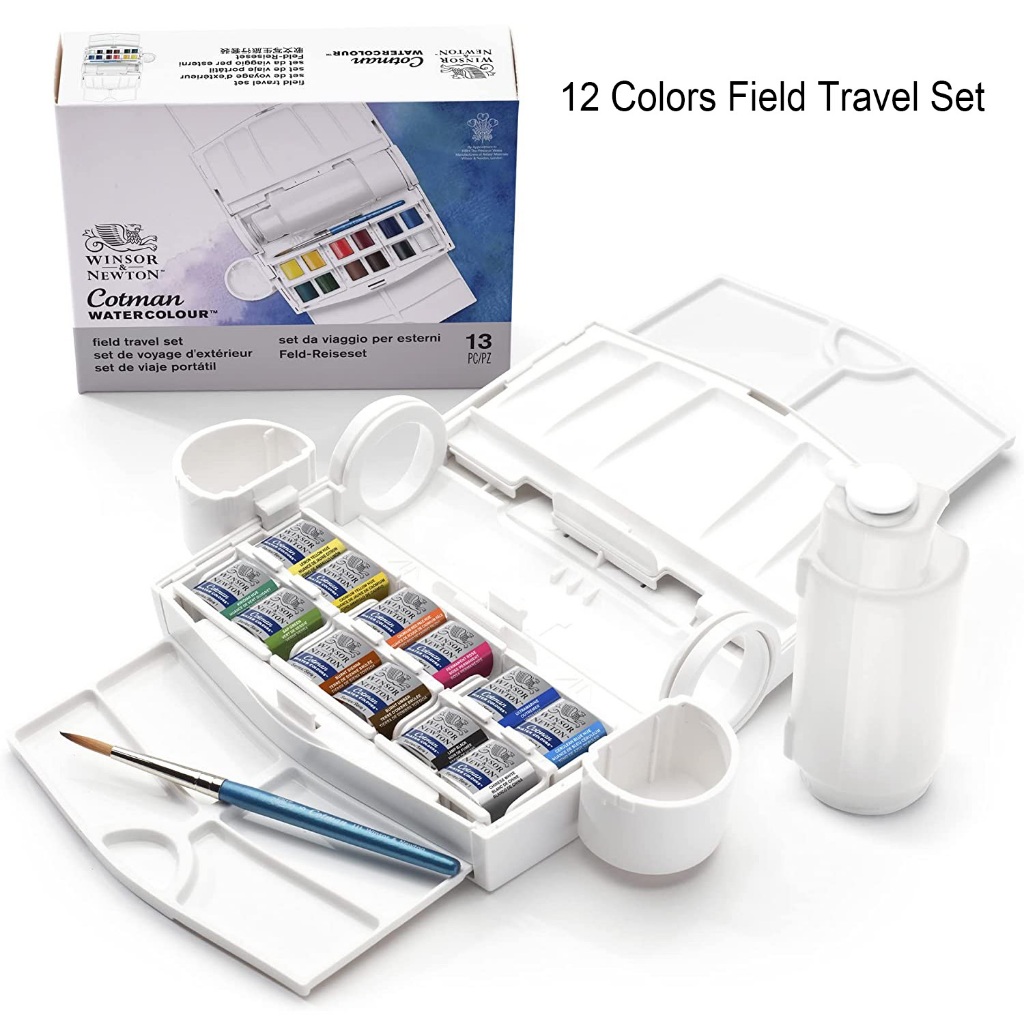 Winsor&newton 12 สี สีน้ําเม็ดสีน้ําสี Field Travel