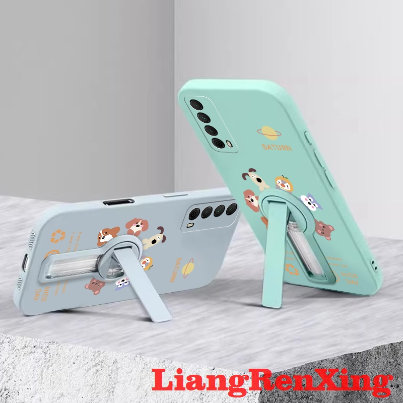 FOR เคส Case สำหรับ Huawei y7a 2021 โทรศัพท์ปลอก softcase ซิลิโคนเหลวป้องกันกันกระแทกปกการออกแบบใหม่ความงามกับผู้ถือสัตว์การประชุม ytdwxz01