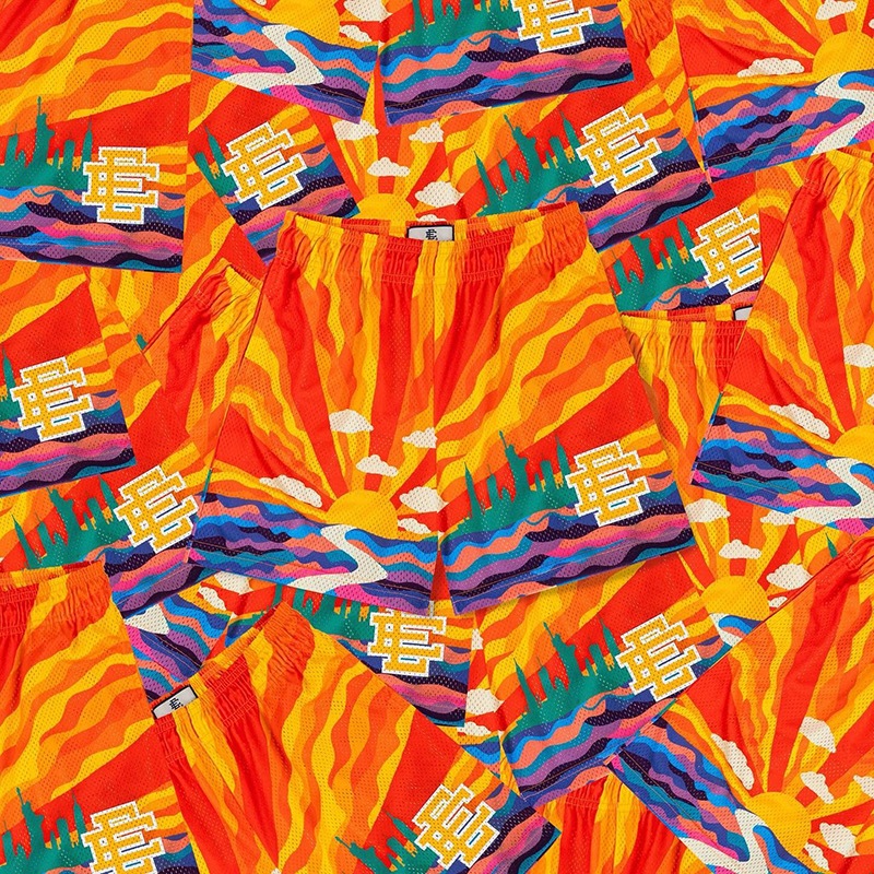 Eric Emanuel EE Mens Mesh Knee Up Quick Drying Breathable Shorts US Style Oversize Stretch Basketbal