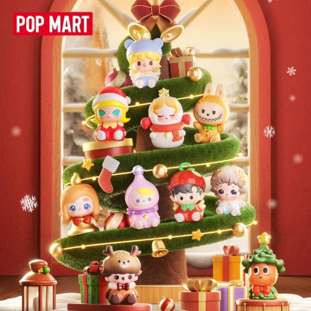 POPMART POPBEAN Christmas Party Series POP BEAN Cute Pellets ของขวัญคริสต์มาสของเล่นแฟชั่น Molly Dimoo SKULLPANDA Twinkle Twinkle LABUBU HACIPUPU PUCKY INOSOUL SWEETBEAN CHAKA