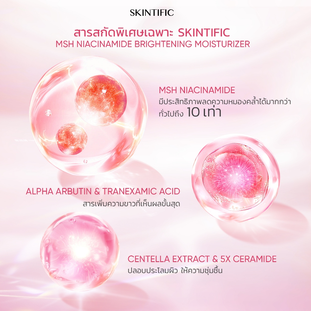 【BIG SIZE】SKINTIFIC MSH NIACINAMIDE BRIGHTENING MOISTURIZER 80G ไนอาซินาไมด์ ครีมทากลางวัน-กลางคืน จุดด่างดำจางลง ผิวกระจ่างใส เนื้อบางเบา ไม่ทำให้ผิวมัน - รูปที่ 2