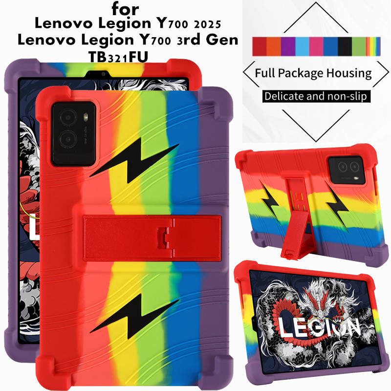 for Lenovo Legion Y700 3rd 2025 Tablet Case Super Shockproof Soft Silicone Protective Stand Cover fo