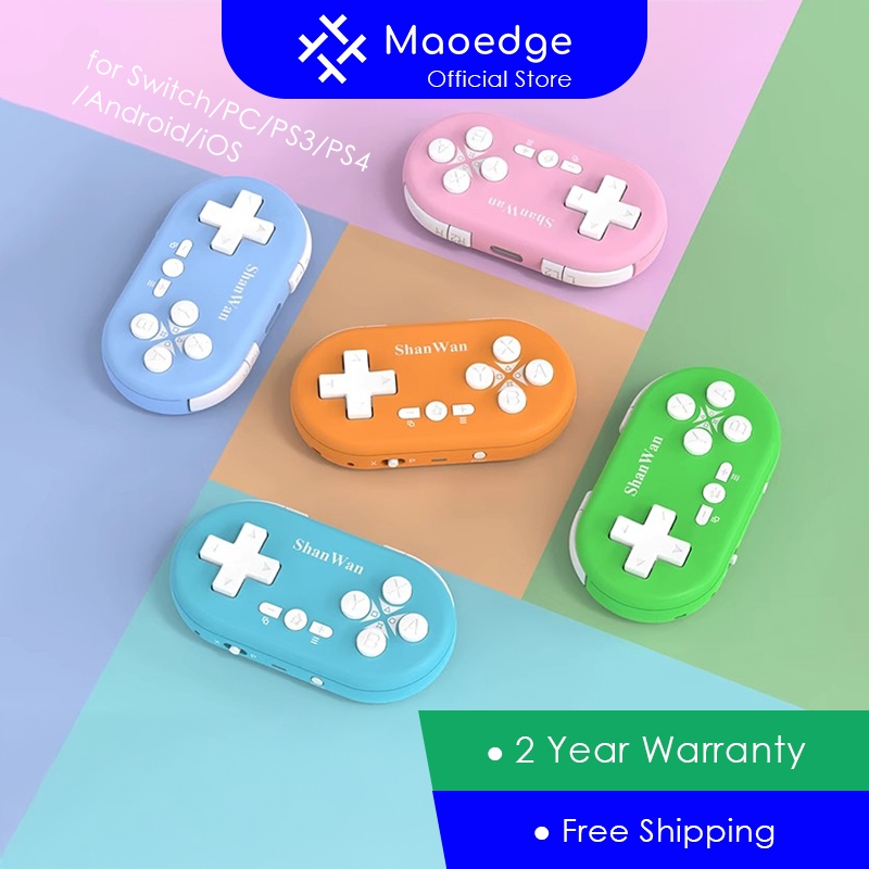 Maoedge Mini คอนโทรลเลอร์เกมไร้สายเกมแพดบลูทูธสําหรับ Nintendo Switch PC PS3 PS4 Android iOS Controller