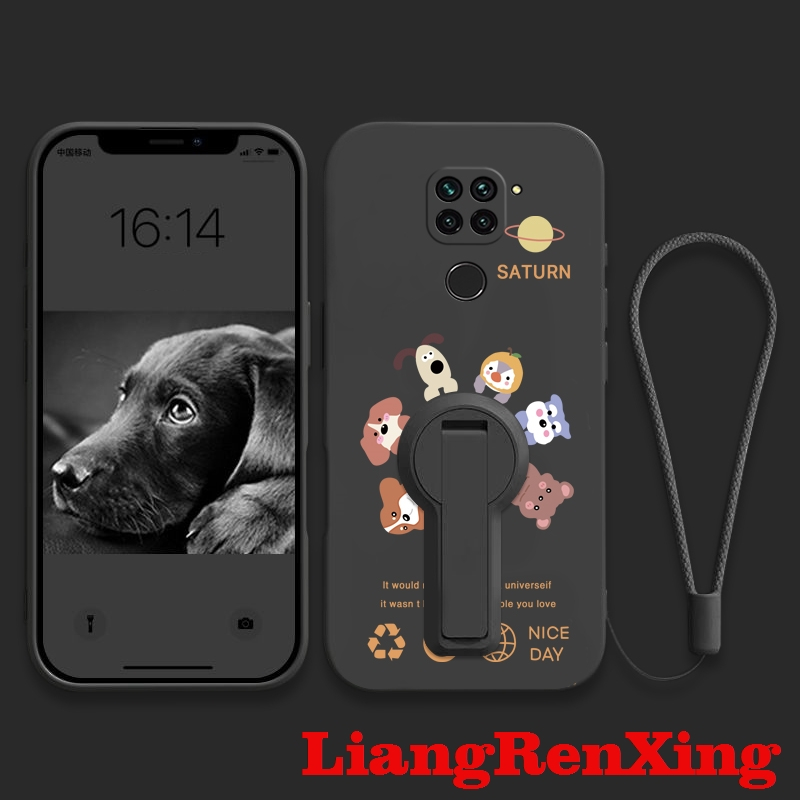 FOR เคส Case สำหรับ redmi Note 9 โทรศัพท์ปลอก softcase ซิลิโคนเหลวป้องกันกันกระแทกปกการออกแบบใหม่ความงามกับผู้ถือสัตว์การประชุม ytdwxz01