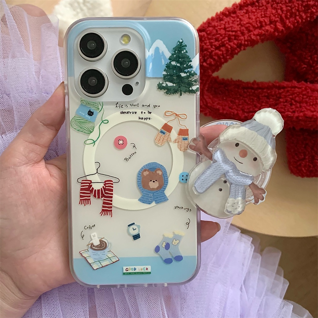 สําหรับiphone case 16 Pro Max 15 Pro Max 14 Pro Max 13 Pro Max Double layer IMD super Strongดูดเคสโทรศัพท์