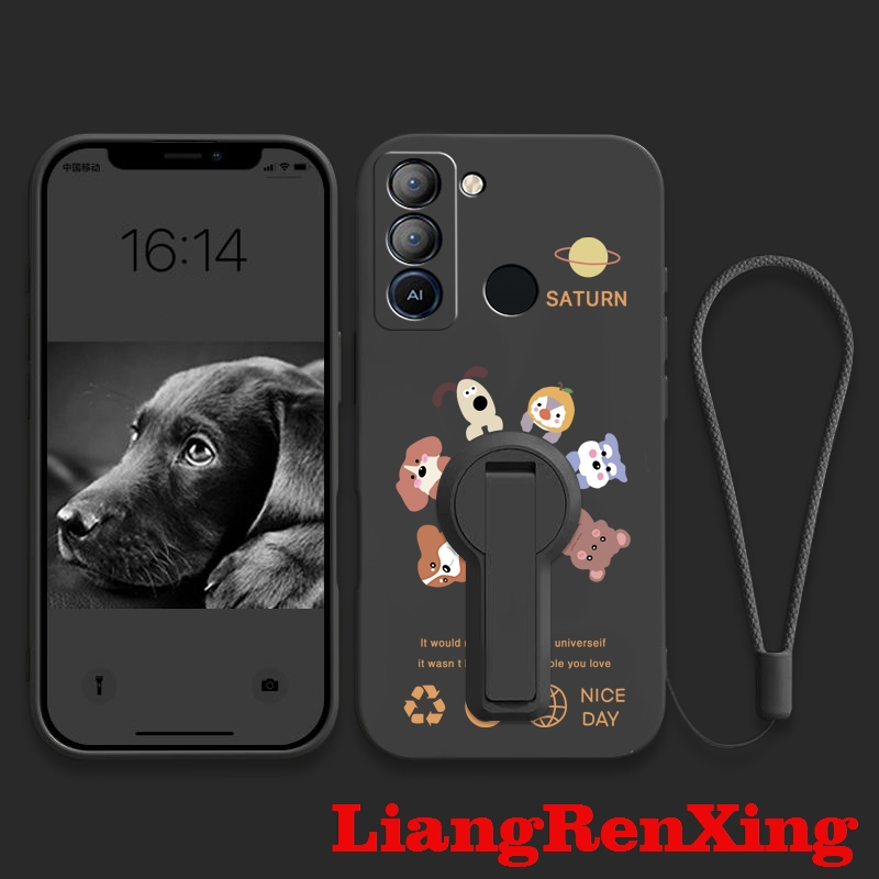 FOR เคส Case สำหรับ tecno POP 5 LTE โทรศัพท์ปลอก softcase ซิลิโคนเหลวป้องกันกันกระแทกปกการออกแบบใหม่ความงามกับผู้ถือสัตว์การประชุม ytdwxz01