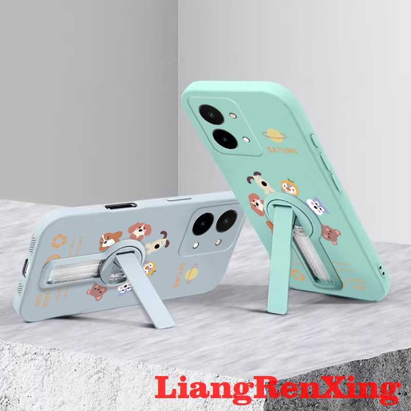 FOR เคส Case สำหรับ VIVO Y28 4g โทรศัพท์ปลอก softcase ซิลิโคนเหลวป้องกันกันกระแทกปกการออกแบบใหม่ความงามกับผู้ถือสัตว์การประชุม ytdwxz01