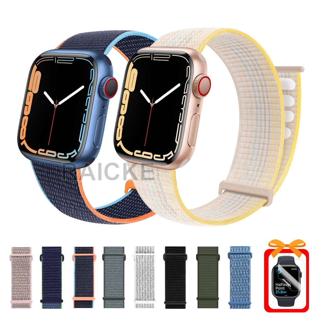 สายรัดข้อมือไนล่อนน้ำหนักเบาสำหรับ iWatch Series 11/10/9/8/7/6/5/4/3 / SE Ultra 2 46mm 45mm 41mm 44mm 42mm 40mm 38mm 49mm