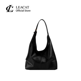 Leacat Retro commuting เนื้อกระเป๋าสะพายไหล่เดียวสําหรับผู้หญิงที่มีสไตล์เกาหลีอารมณ์กระเป๋าใต้วงแขนกระเป๋าโท้ทแฟชั่นผู้หญิงทันสมัย