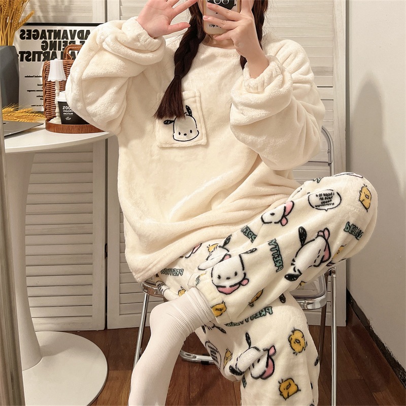 ชุดนอน ทรงหลวม ลายการ์ตูนกระต่าย สําหรับผู้หญิง Cartoon Pajamas【LittleStar6】