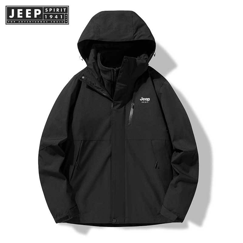 Jeep SPIRIT 1941 ESTD ชุดโจมตีกันน้ําและอุ่นกันลม 3-in-1 ที่ถอดออกได้