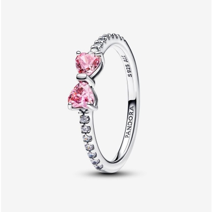 (ใหม่) แหวนโบว์ชมพูประกาย