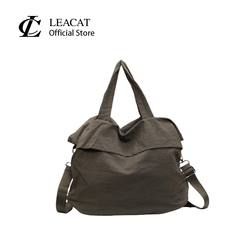 แบน สไตล์เกาหลีผ้าไนลอนถังกระเป๋าผู้หญิงแบบพกพาอเนกประสงค์กระเป๋าใบใหญ่สไตล์กระเป๋าสะพายข้างไหล่เดียวอินเทรนด์