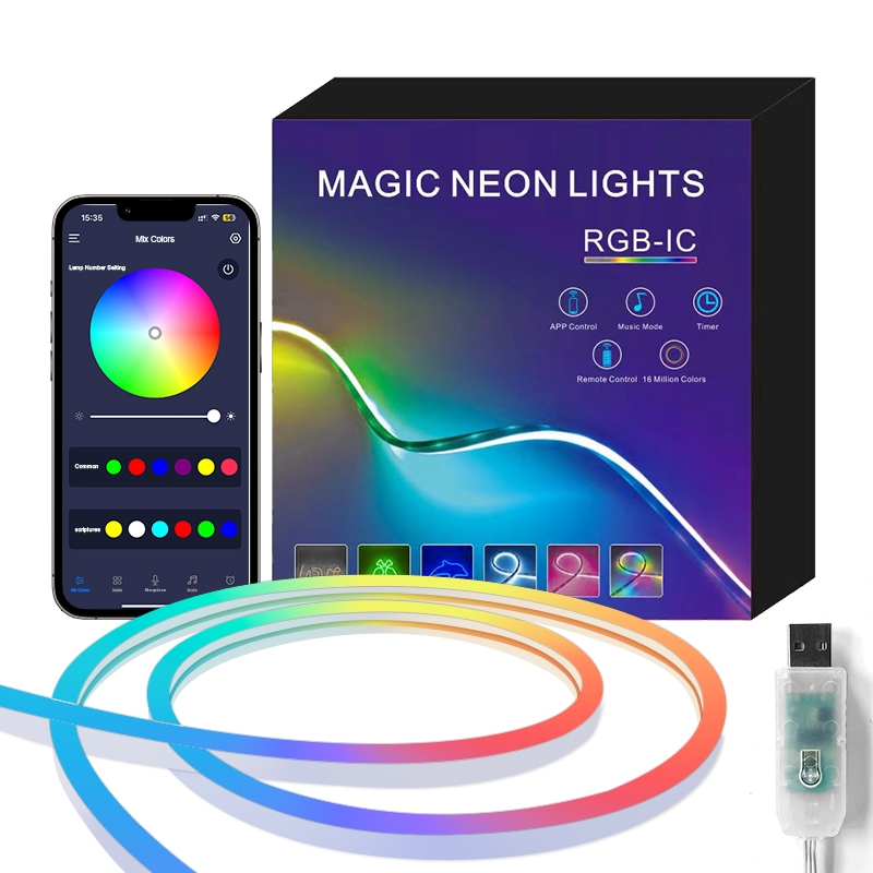5v USB LED Neon Light RGBIC Dream Color Room ไฟตกแต่ง USB แถบไฟตกแต่งยืดหยุ่น, กันน้ํา, เทปแรเงา, ทีวี Backlight Source.Batch ส่วนลด