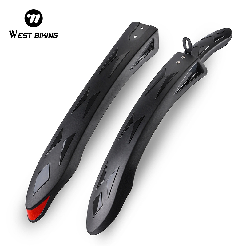【พร้อมส่งจากกรุงเทพ】WEST BIKING บังโคลนจักรยานสะท้อนแสงปรับบังโคลนจักรยาน 26-27.5 นิ้วจักรยานเสือภูเขาบล็อกโคลน Quick Disassembly