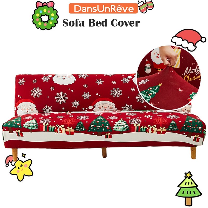 xmas santa sofabed cover Christmas ป้องกันฝุ่น แต่งห้อง