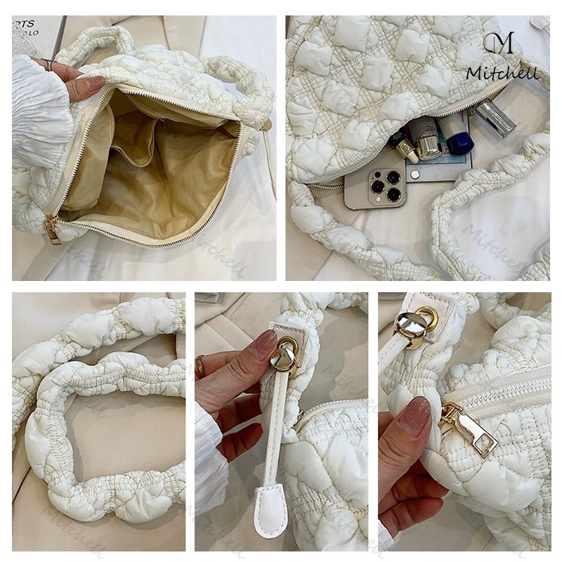 พร้อมส่ง อเนกประสงค์เมฆจีบกระเป๋าใบใหญ่ผู้หญิงสบายๆความจุขนาดใหญ่กระเป๋าเกี๊ยวกระเป๋าสะพายข้าง