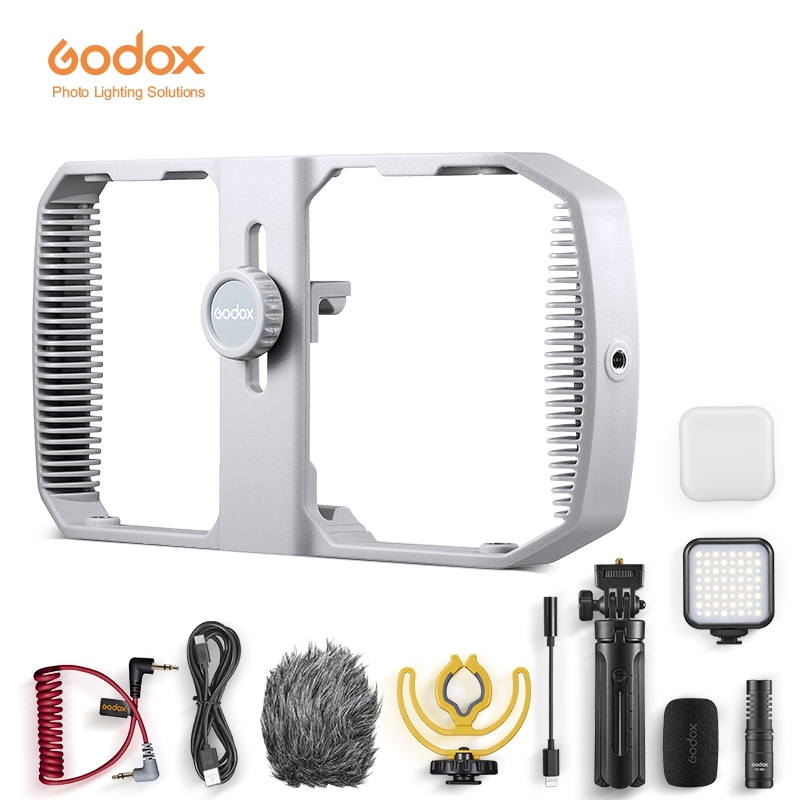 Godox VK1 VK1-UC VK1-LT VK1-AX กรณีกรงรองเท้าเย็นและ 1/4 สกรูสําหรับการถ่ายภาพโทรศัพท์มือถือ Vlog วิ