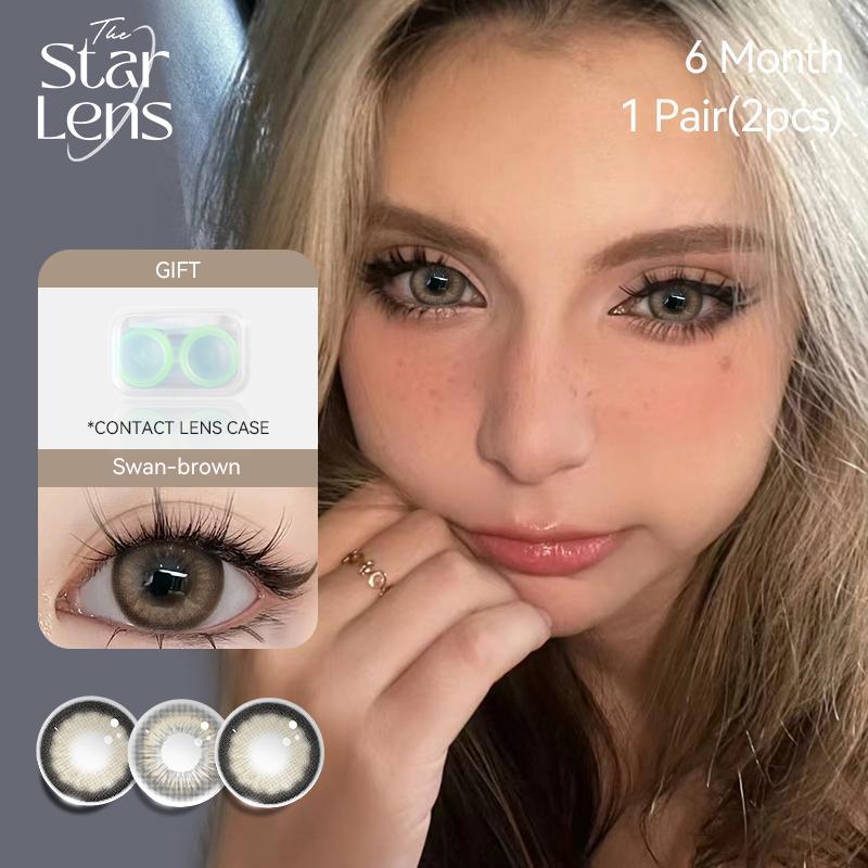 Starlens Mixed Race Contact Lense เกรด OMG Brown/Gray เลนส ์ 14.5 mm กตาคอนแทคเลนส ์ ตา 2pcs/pair ครึ ่ งปีใช