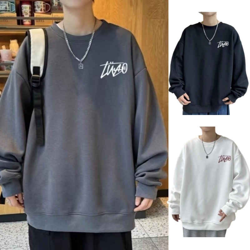 เสื้อกันหนาวมีฮู้ดคอกลม เสื้อแขนยาว Pullover Man