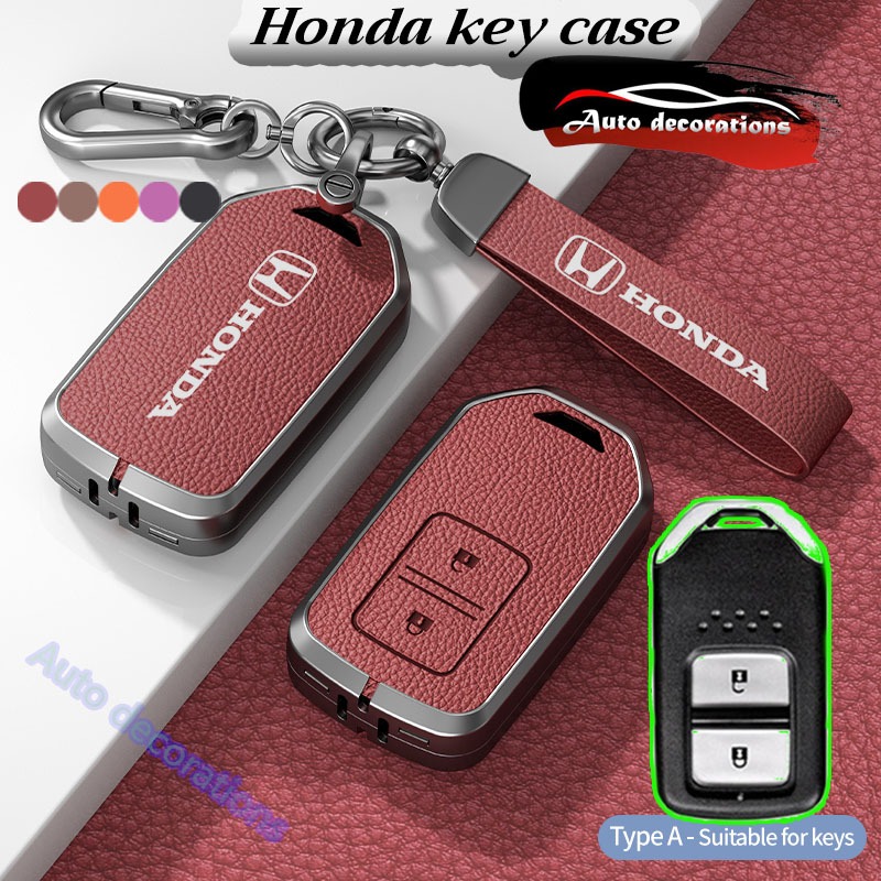 Honda Zinc Alloy ฝาครอบกุญแจสําหรับ Honda jazz/HR-V CR-V BR-V เคสกุญแจรถ 2 ปุ่มพวงกุญแจ