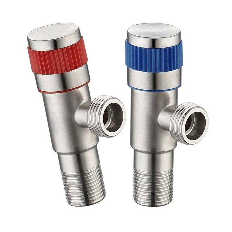 XS22SUS 304 วาล์วมุมสแตนเลสห้องครัวห้องน้ําอุปกรณ์เสริมวาล์วมุมสําหรับอ่างล้างจานอ่างล้างหน้า G1/2 ด