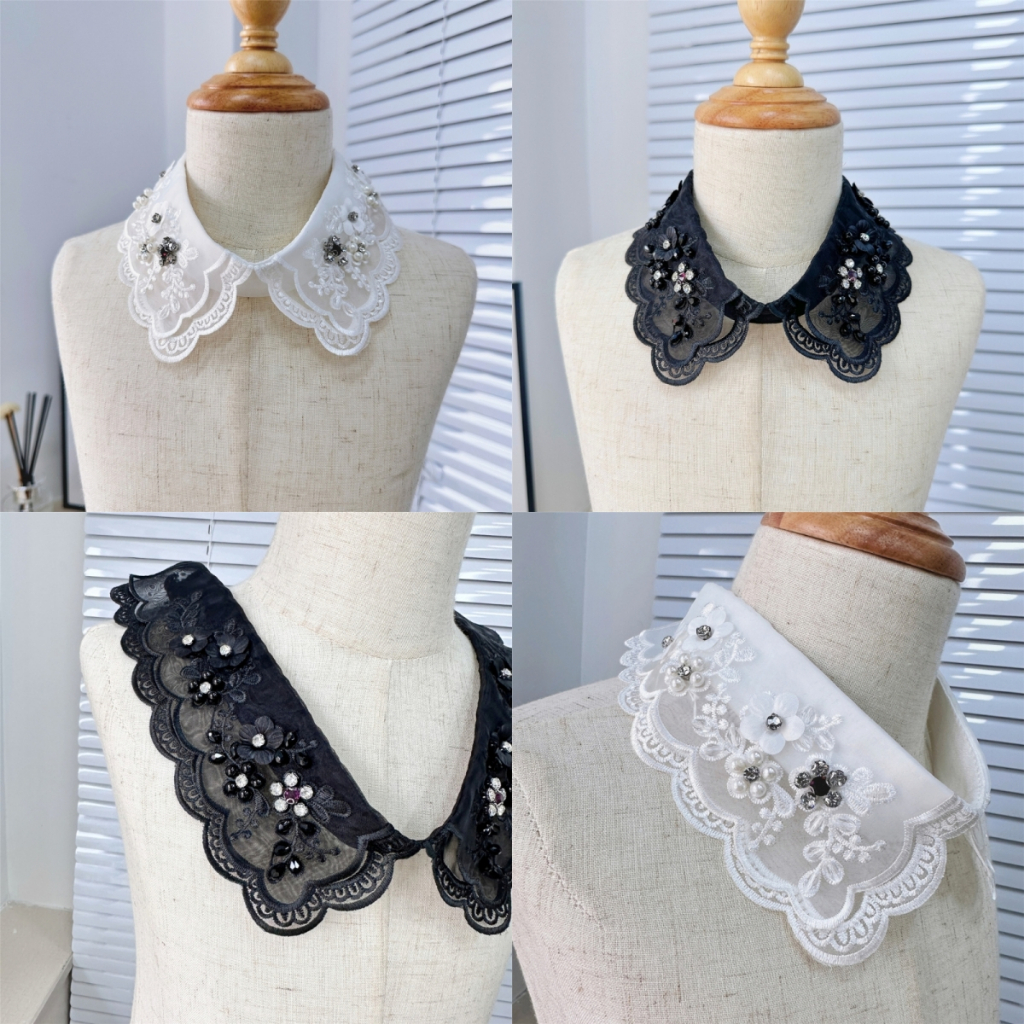 Alia Hand Beading Rhinestones Collar Elegant Sweet Girls เสื้อที่ถอดออกได้สําหรับ Lady ผู้หญิงผ้าคลุมไหล่
