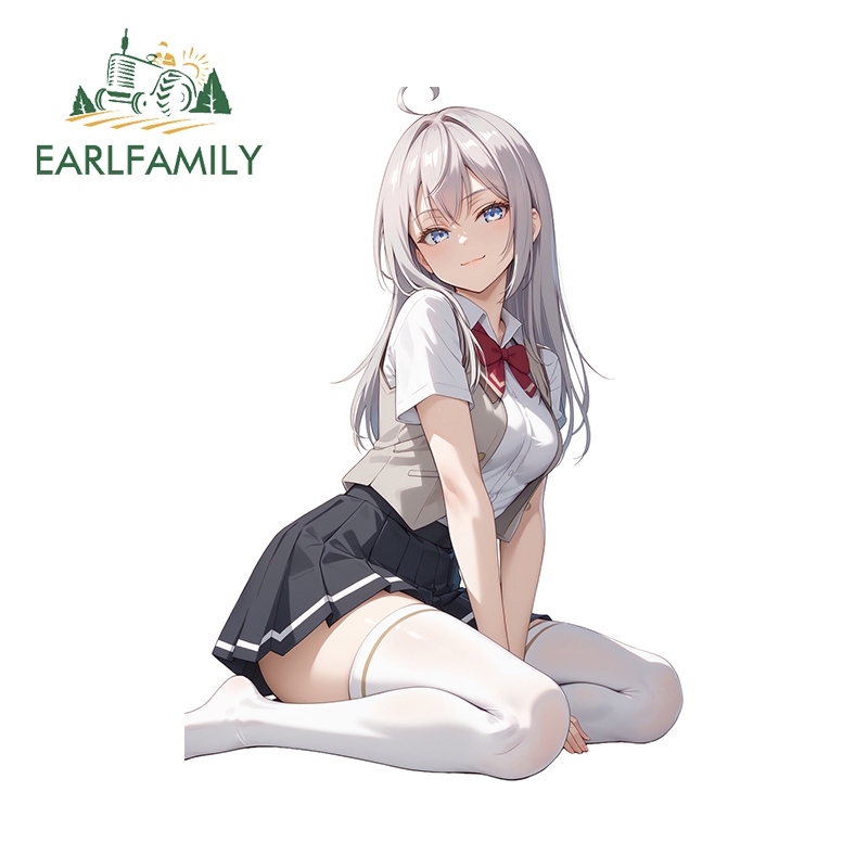 EARLFAMILY 13 ซม.x 7 ซม.Alya Sometimes ซ่อนความรู้สึกของเธอในสติกเกอร์รถรัสเซียตาผมเลี้ยงอะนิเมะอุปกรณ์เสริมบุคลิกภาพแล็ปท็อป JDM Windows Decals ตกแต่ง