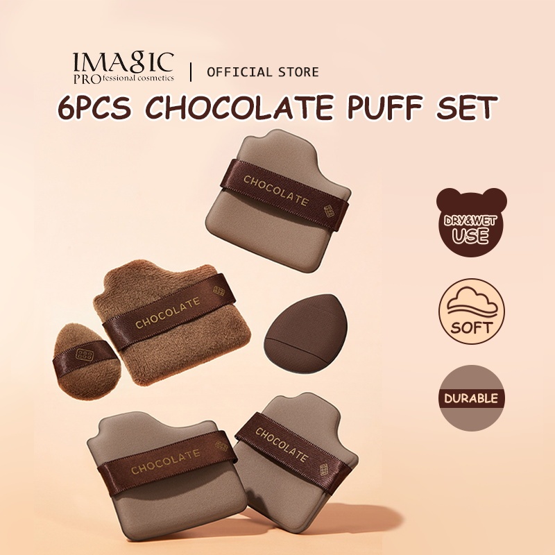 IMAGIC จินตนาการ 6 ชิ้น/เซ็ตเบาะลมแป้งพัฟเปียก/แห้งใช้ทนทานพัฟนิ้วนุ่มและผิวแต่งหน้าชุดเครื่องมือ