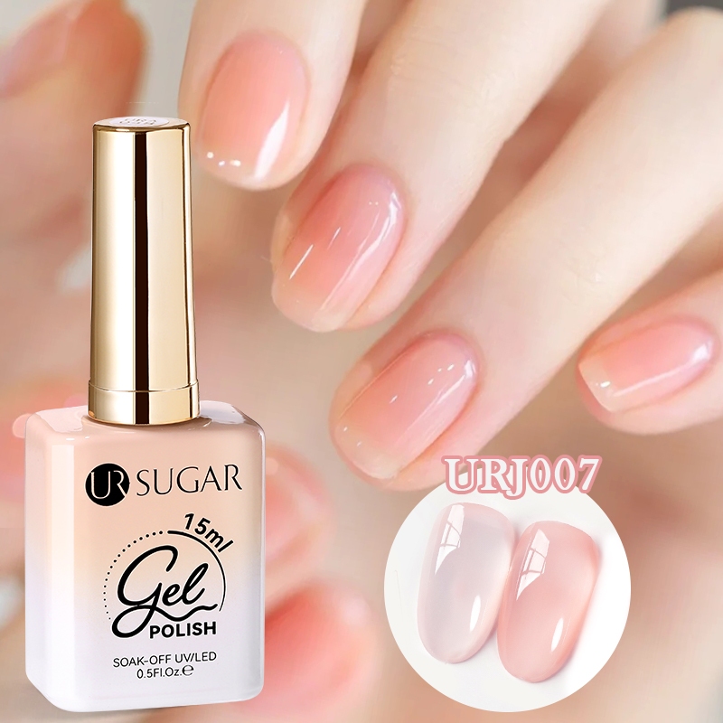 Ur SUGAR Jเจลลี่เจลขัดเงา โปร่งแสงสีขาวสีเทา ทําเล็บ Uv Led แช่เล็บสีน้ําแข็ง 15ml