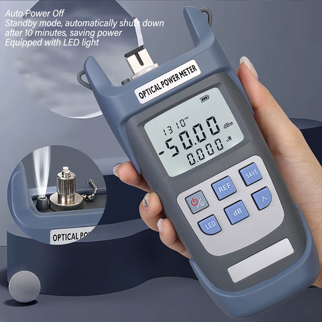 MMADAR เครื่องวัดพลังงานไฟเบอร์ออปติก 50 ถึง +26dbm 10 ความยาวคลื่น 2.5 มม. เครื่องทดสอบสายเคเบิลไฟเบอร์ออปติกอินเทอร์เฟซพร้อมไฟ