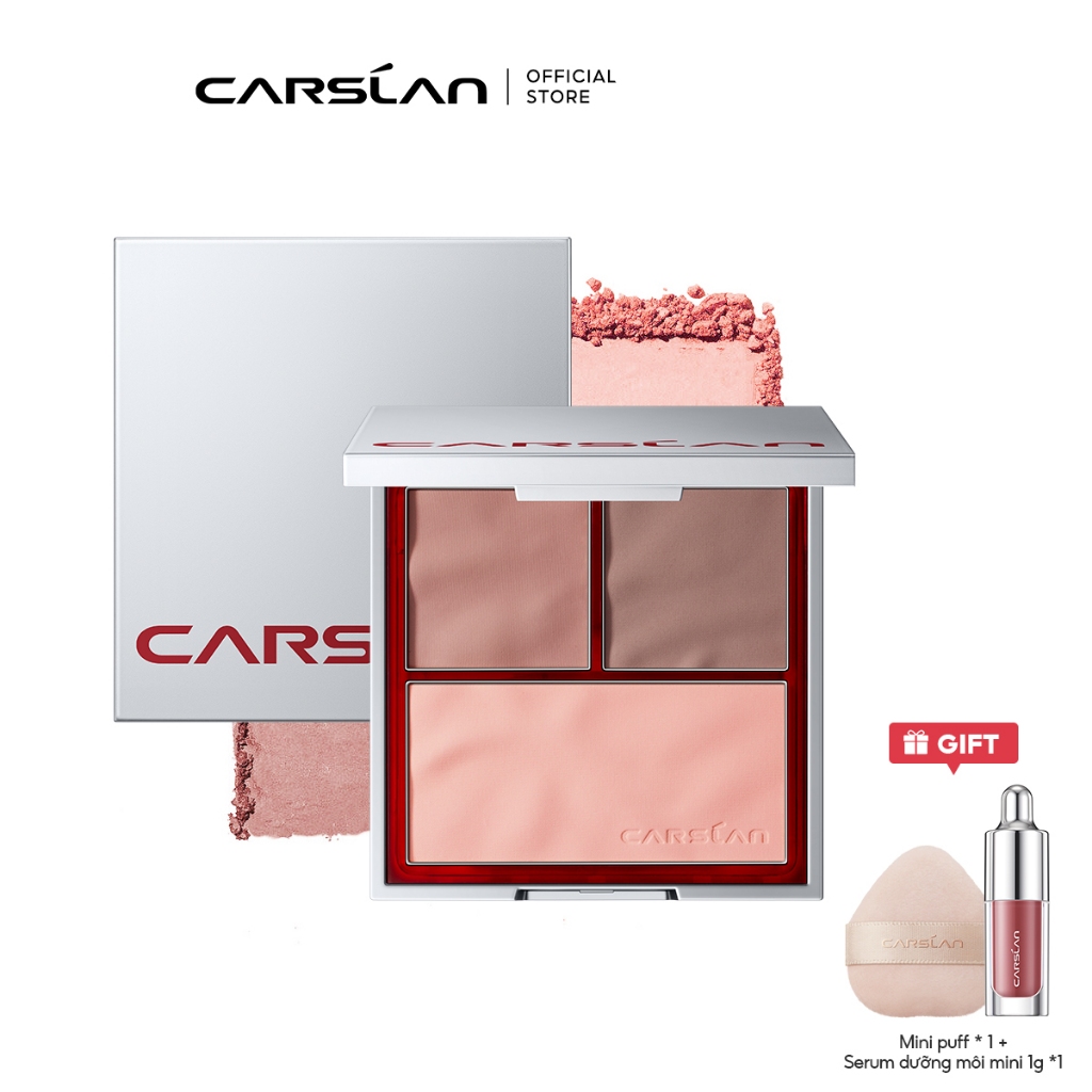 CARSLAN Carmen บลัชออน มี3สี สีที่ขยาย สีที่สร้างบรรยากาศ สีที่หดตัว พาเลทเดียวแต่งหน้า 10.5g
