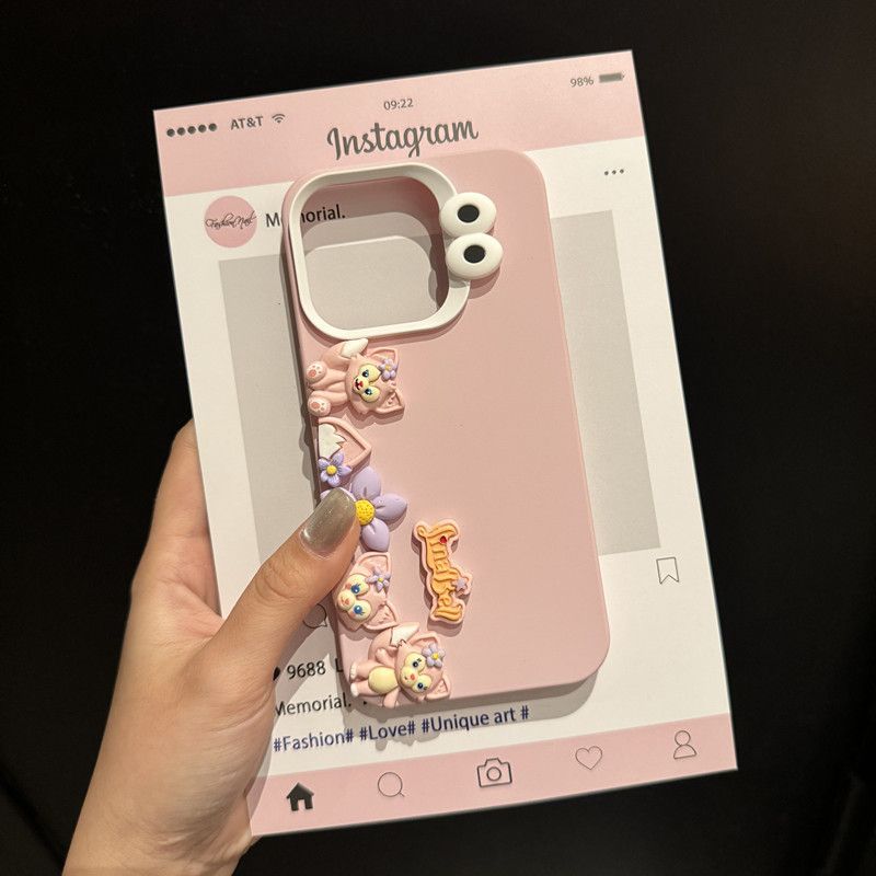 สําหรับiphone 11 12 13 14 15 16 Pro max plus 3Dการ์ตูนDiy Lena Bell Soft TPUกรณีฝาครอบ