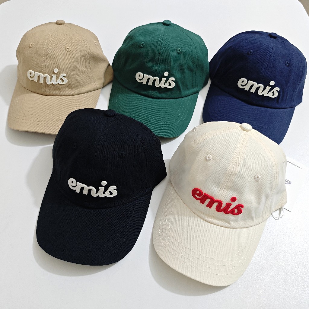 Emis สไตล์เกาหลี 1:1 จดหมายส่วนตัว คุณภาพสูง ผู้ชายและผู้หญิง หมวกเบสบอล