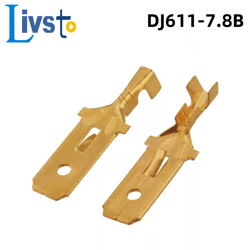 50 /100 ชิ้น DJ611-7.8B plug-in 7.8 มม.ขั้วต่อบล็อกขั้วต่อทองเหลือง G239
