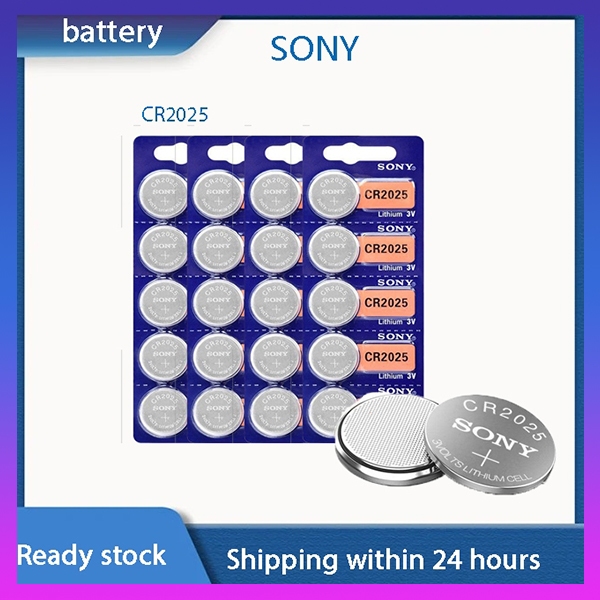 Cr2025 แบตเตอรี่ปุ่ม 3V แบตเตอรี่ลิเธียมเหรียญ Sony CR2025 สําหรับรีโมทคอนโทรลนาฬิกา