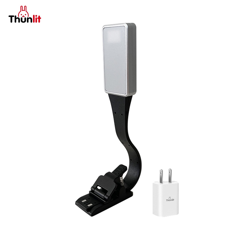 Thunlit โคมไฟอ่านหนังสือแบบคลิปหนีบพร้อม USB ชาร์จไฟได้ โคมไฟอ่านหนังสือแบบคลิปหนีบแม่เหล็กขนาดเล็กพร้อมอุณหภูมิสี 3 สี