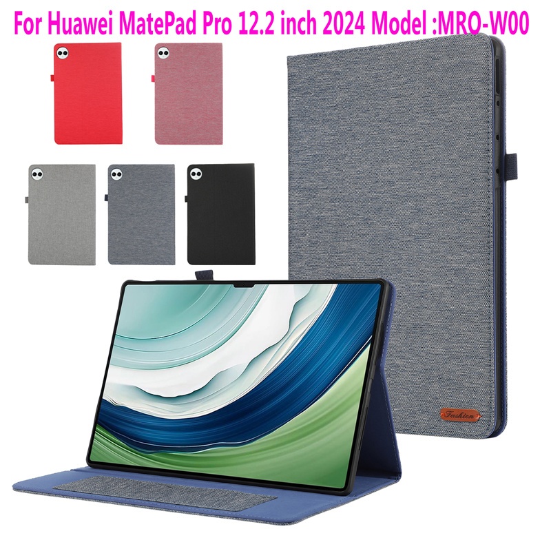 สําหรับ Huawei MatePad Pro 12.2 นิ้ว 2024 เคสแท็บเล็ต MRO-W00 เคสหนัง PU ฝาครอบ