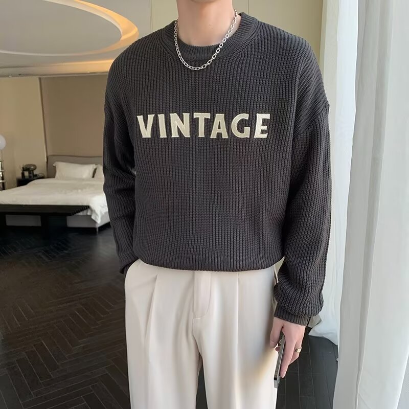 ฤดูใบไม้ร่วงฤดูหนาว Slim-fit ครึ่งคอเต่าเสื้อกันหนาวผู้ชายสี่สี M-4XL ปลอมสองชิ้นเกาหลีรุ่นอินเทรนด์เสื้อกันหนาวมือ
