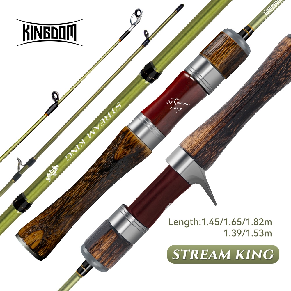 Kingdom NEW STREAM KING คันเบ็ดตกปลาคาร์บอน น้ําหนักเบา 1.39 ม. 1.53 ม. UL L Power 3 ส่วน MF