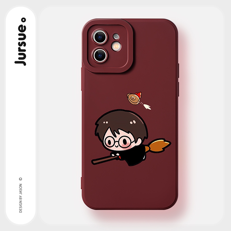 Jursue เคสไอโฟน เคสซิลิโคนนุ่มกันกระแทกการ์ตูนน่ารักตลก เคสโทรศัพท์ for iPhone 16 15 14 13 12 11 Pro Max SE 2020 X XR XS 8 7 Plus พลัส H5196