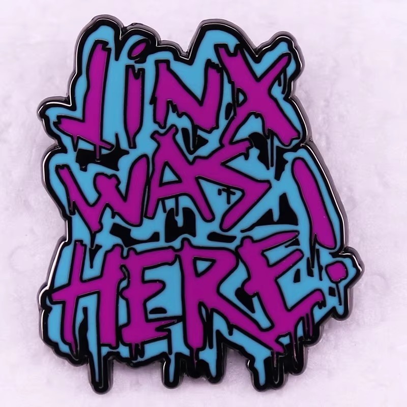 Jinx Was Here Badge Pastel Hard Enamel Pin League of Legends เกมเข็มกลัดเครื่องประดับตกแต่ง