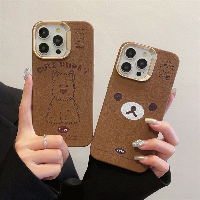 【Matte silicone soft case/Leopard print/Puppy】เคส compatible for iphone 11 12 13 14 15 16 pro max case