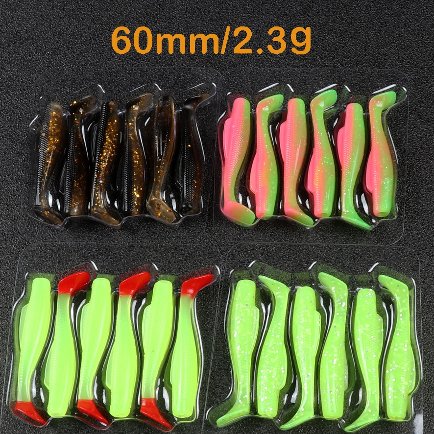 6ชิ้น Tpr เหยื่อลอยน้ํา 6ซม. 2.3กรัม Shad 12x Tough Swimbait Minnowz เหยื่อตกปลา