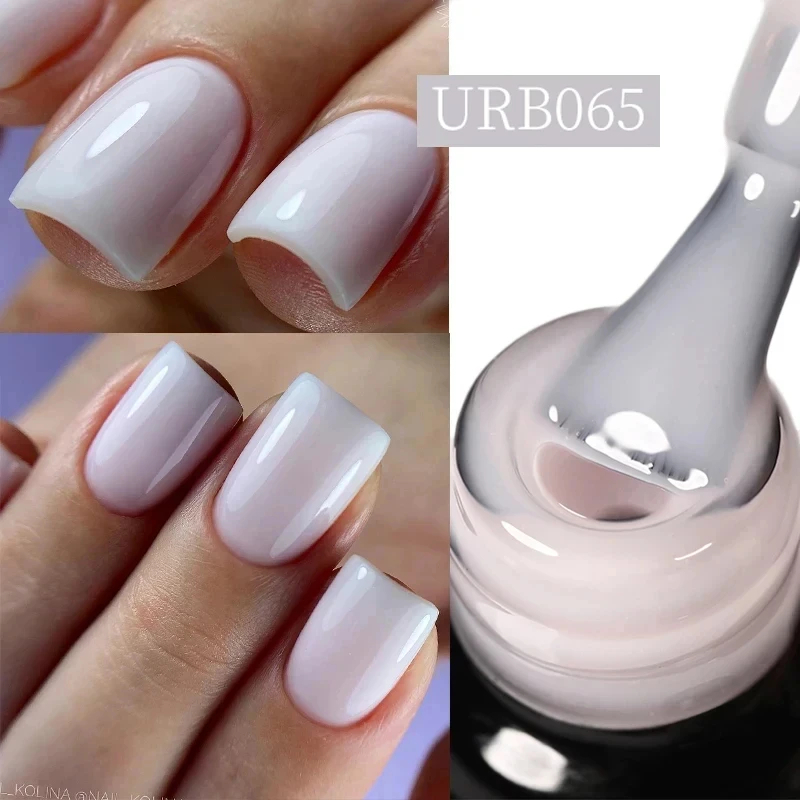 Ur SUGAR เจลฐานยาง Milky Jelly สีขาวสีชมพูสีโปร่งใสเล็บเจลโปแลนด์เล็บ Camouflage Soak Off UV LED เล็บ