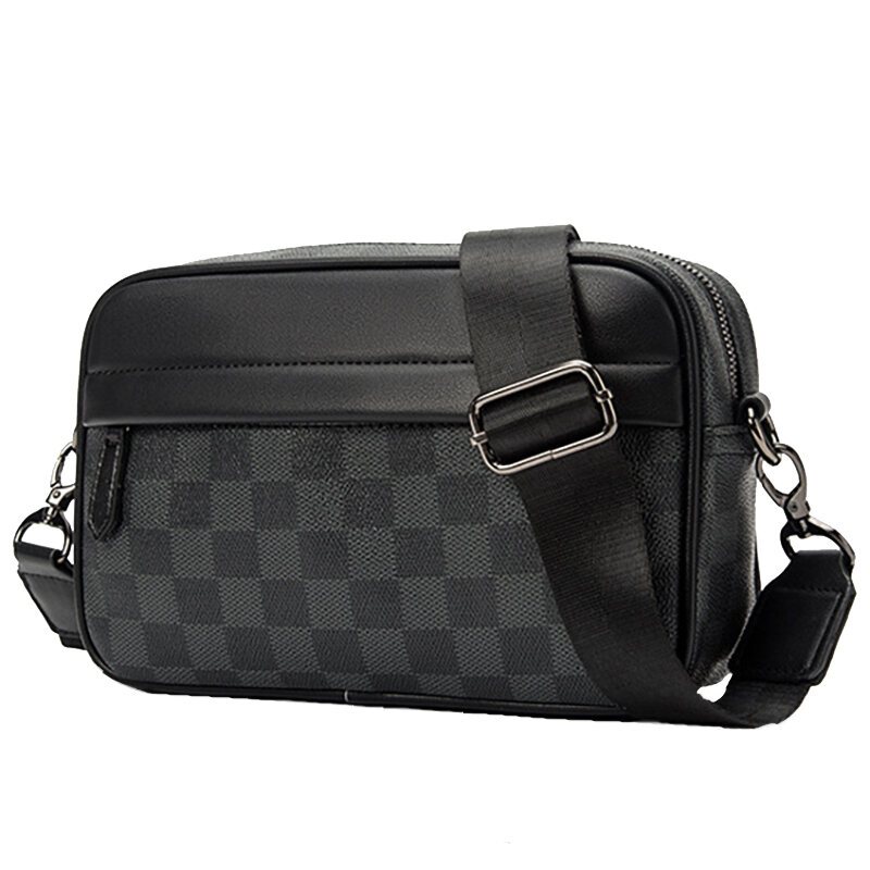 Casual Solid Mens Crossbody Bag Messenger Bag Mens PU Leather Crossbody Shoulder Bags Male Handbag Bags Cross Body Bag